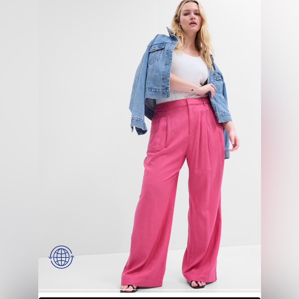 Gap pink linen blend pants